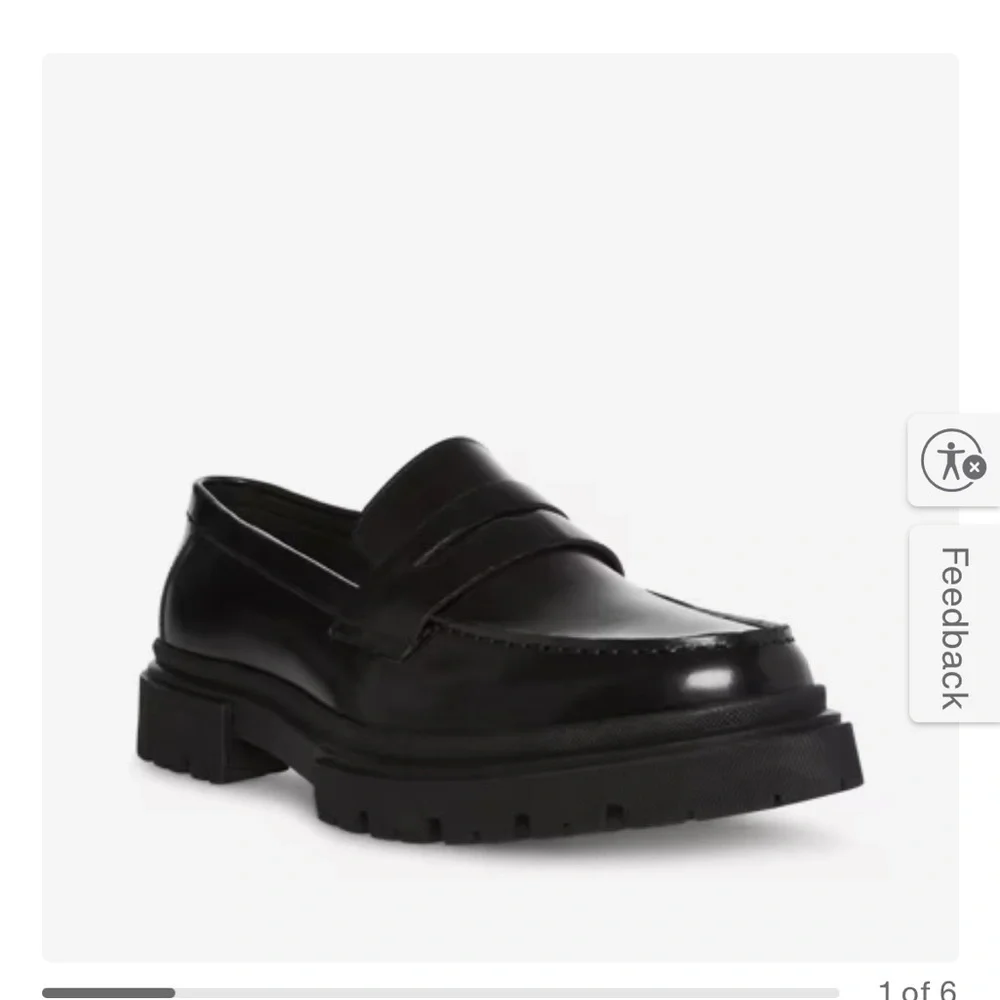 Steve Madden Black Leather Loafers - Picture 4 of 8